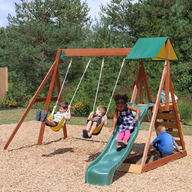 Kids Outdoor Swing And Slide - Kids And Children Outdoor Wood Playground