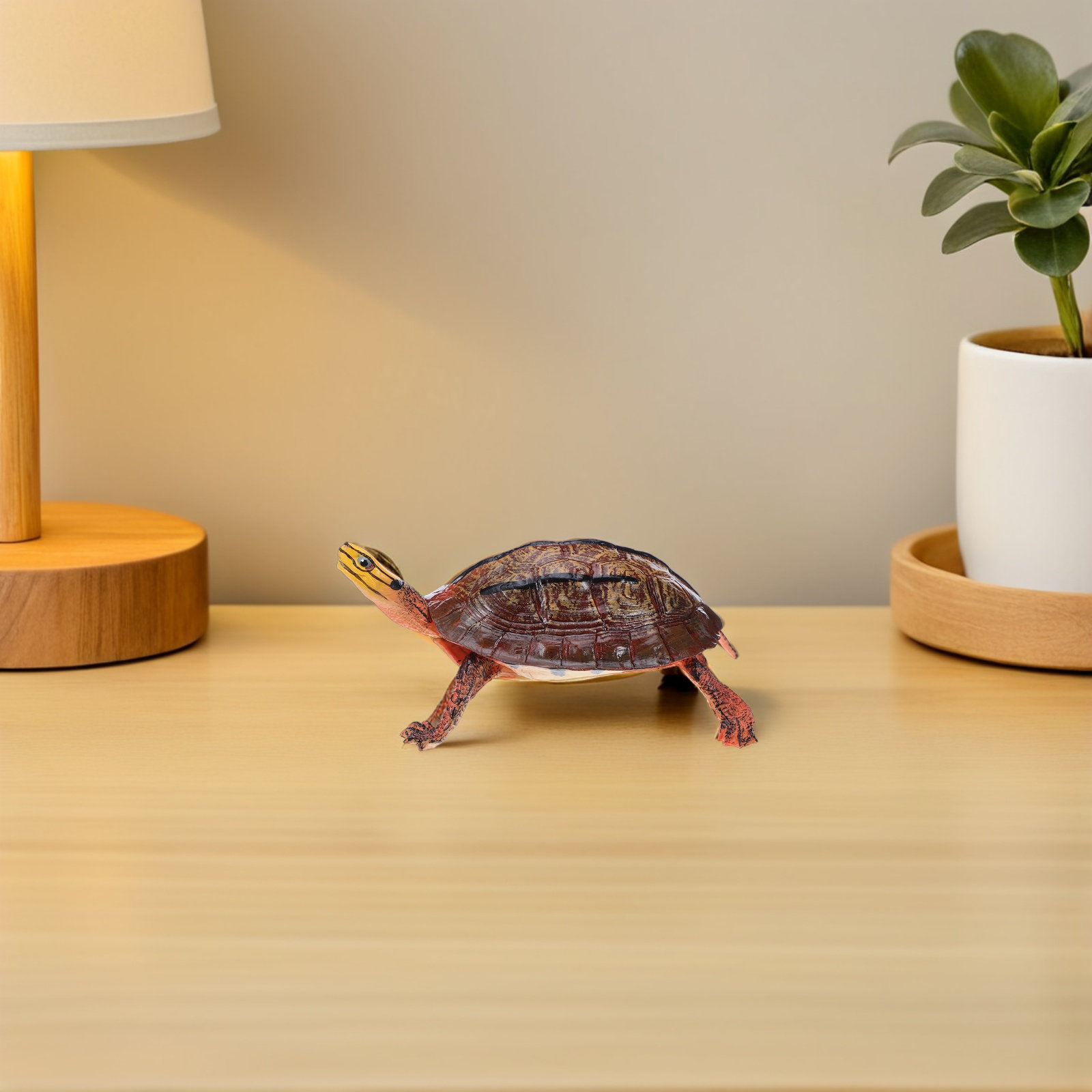 Kids Outdoor Zoo - Realistic Plastic Turtle Figure Natural Inspired