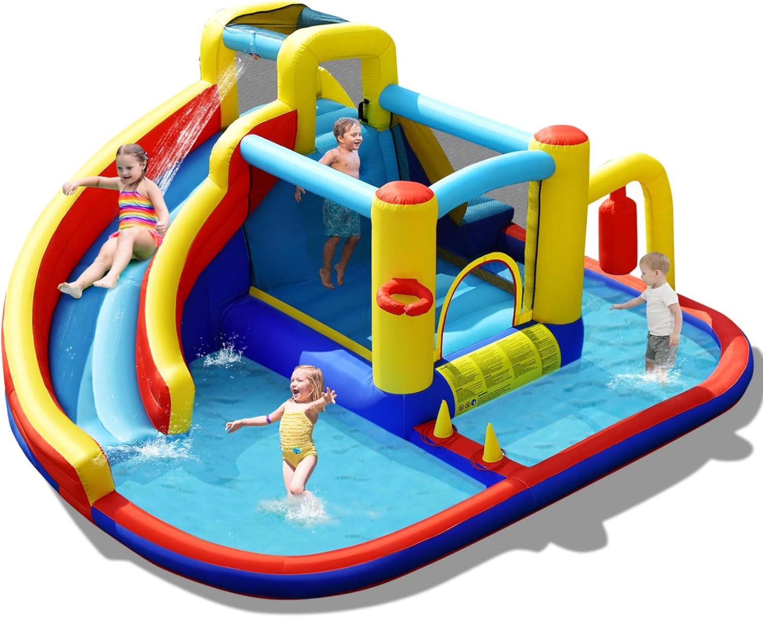 Kids Outdoor Gifts - 6-in-1 Inflatable Water Park Bounce Castle