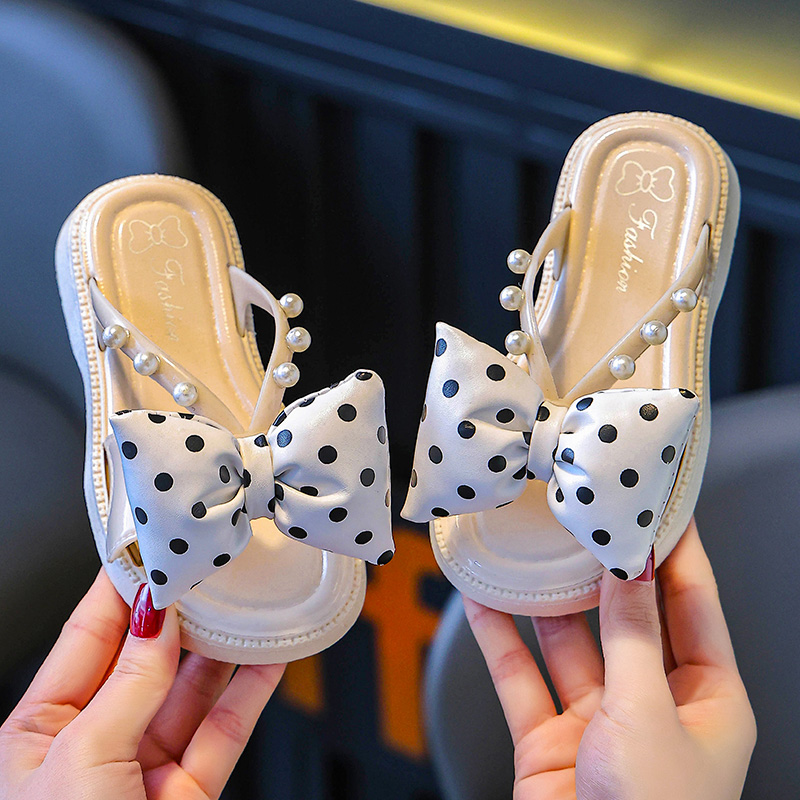 Kids Outdoor Gear - New Bowknot Kids Slides, Stylish Girls