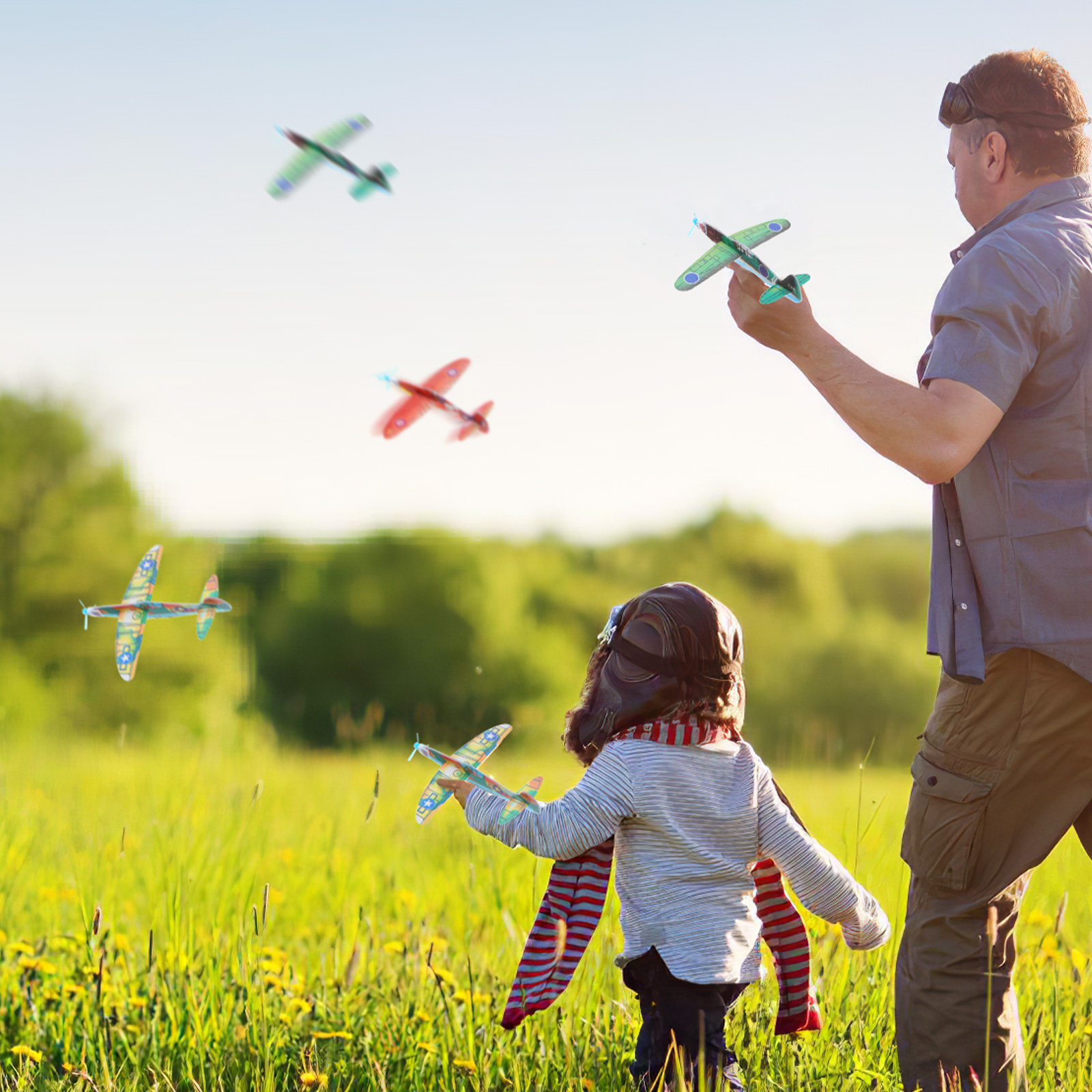 Kids Outdoor Gifts - 36Pcs Foam Airplane Models High-Quality Safe