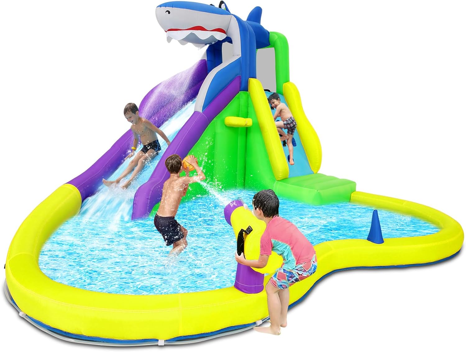 Kids Outdoor Play - 13x14FT Inflatable Bounce House with Water