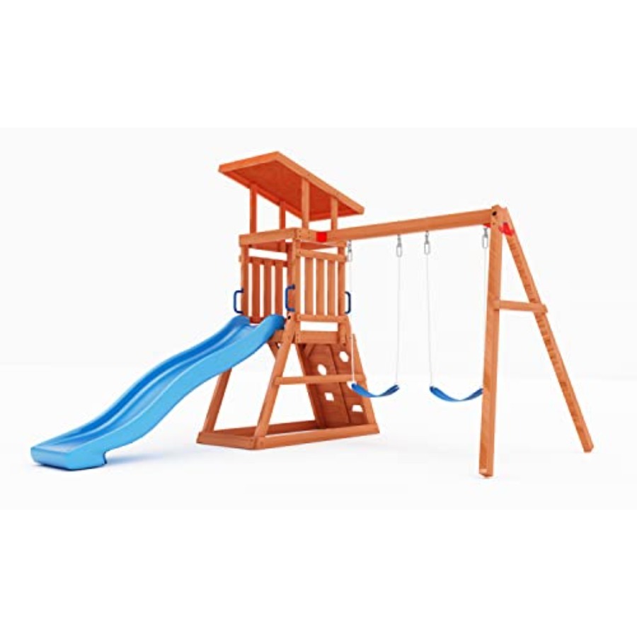 Playground Wooden Swing Sets f - مراجعة Kids Outdoor Swing And Slide وسعره