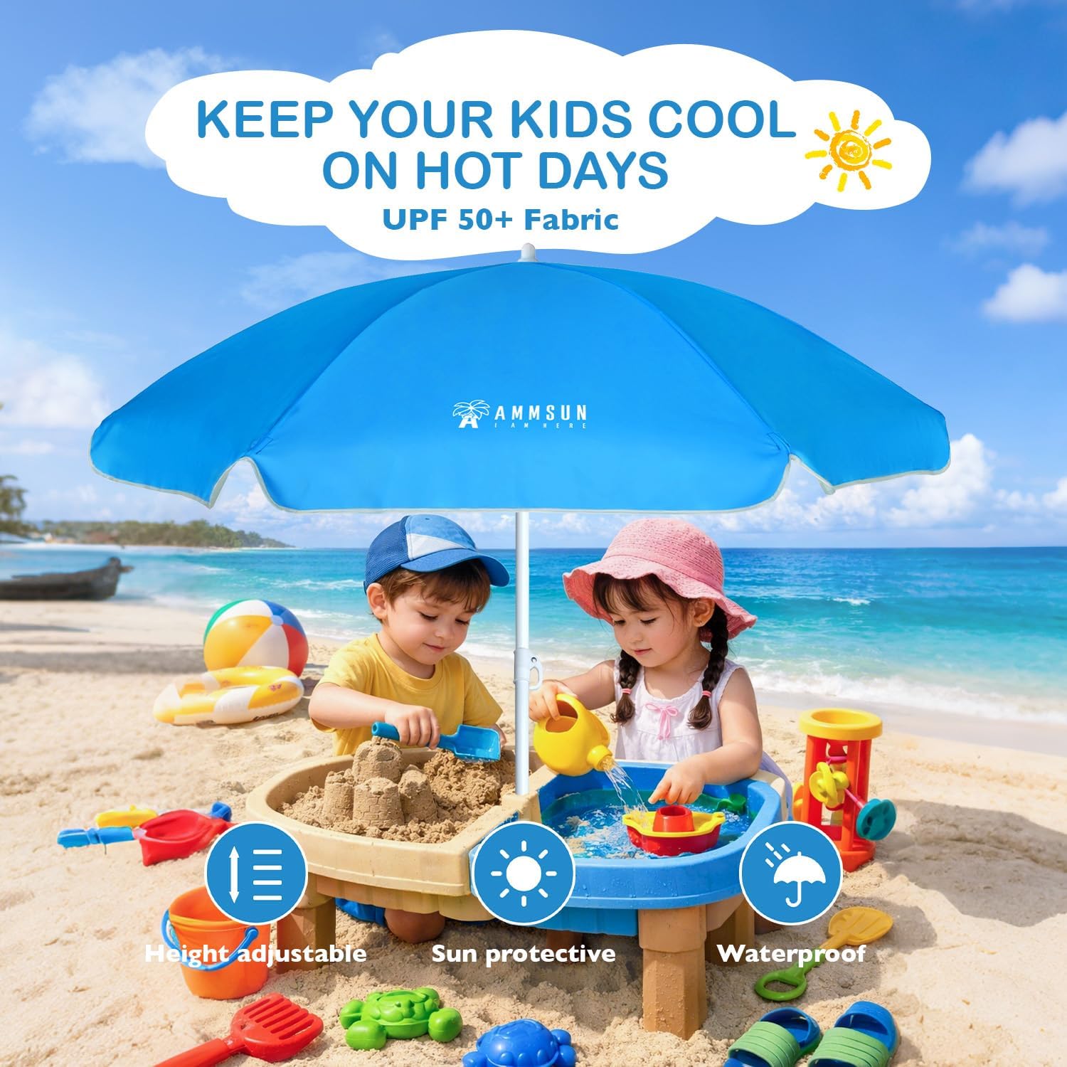 5ft Beach Umbrella for Sand an - مراجعة Kids Outdoor Play وسعره