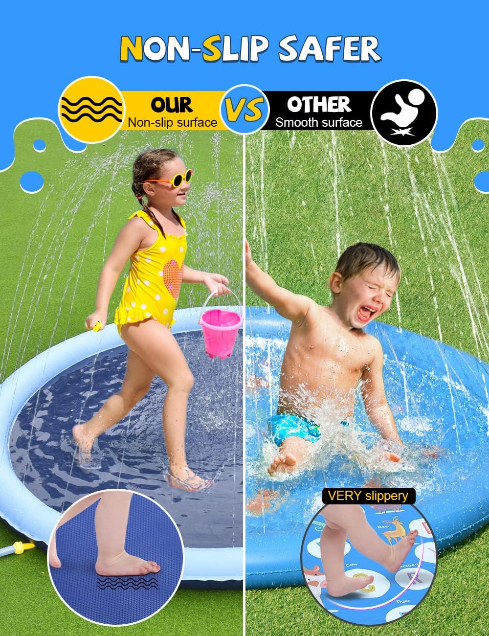 Non-Slip Splash Pad for Kids a - مراجعة Kids Outdoor Play وسعره