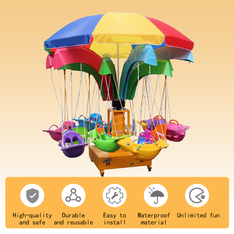 Mini Carousel Ride for Kids Ou - مراجعة Kids Outdoor Swing Chair وسعره