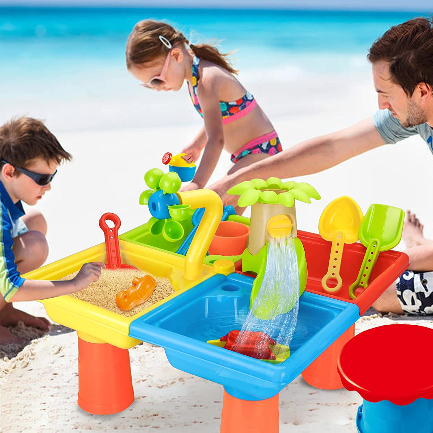 Beach Table Sand Play Toys Chi - مراجعة Kids Outdoor Water Play وسعره