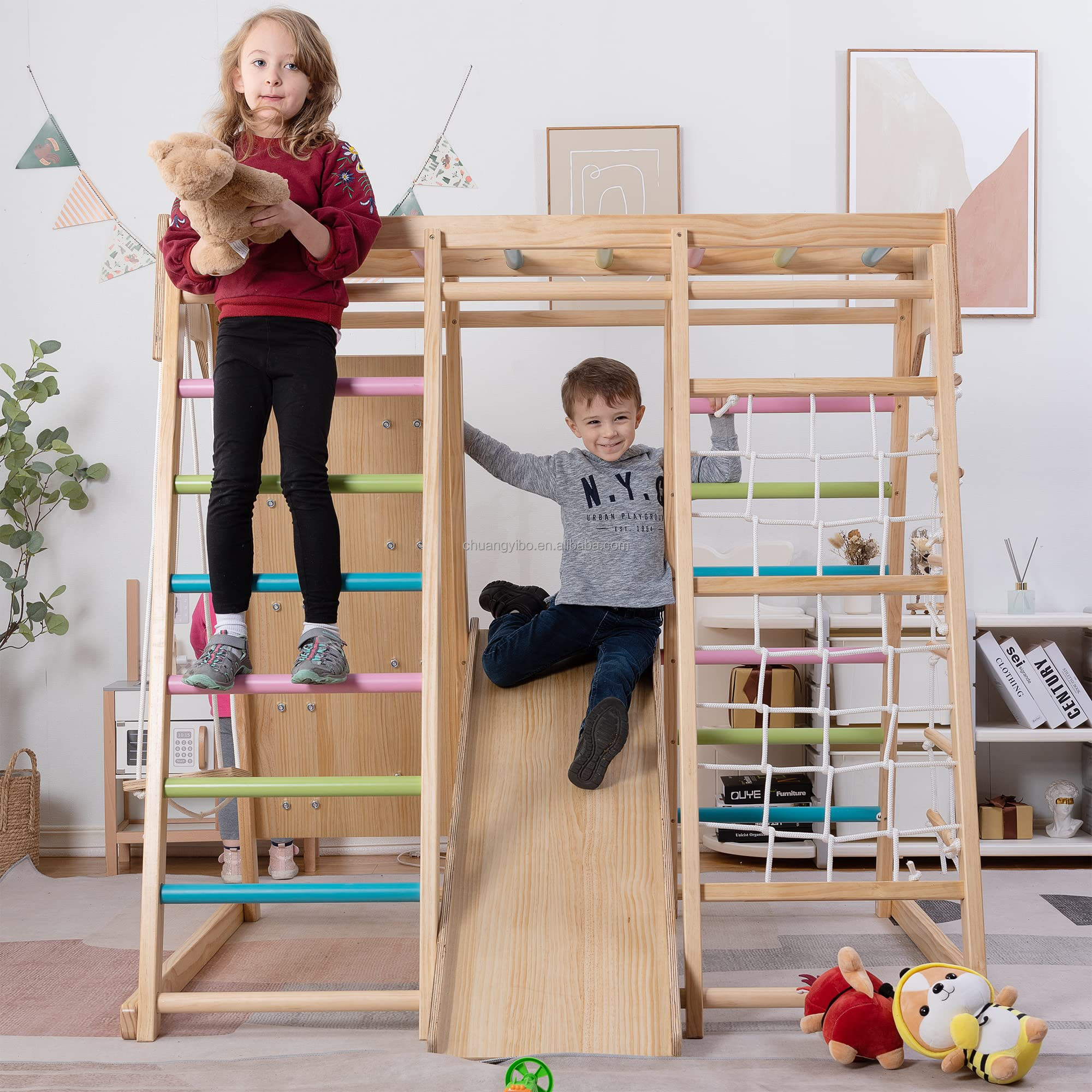 Climbing Walls Amusement Park  - مراجعة Kids Outdoor Swing And Slide وسعره