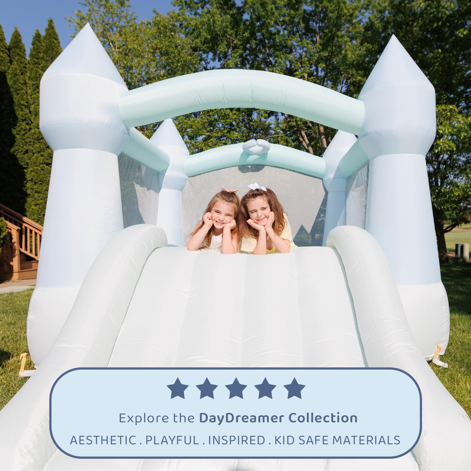 Pastel Bounce House with Slide - مراجعة Kids Outdoor Play وسعره