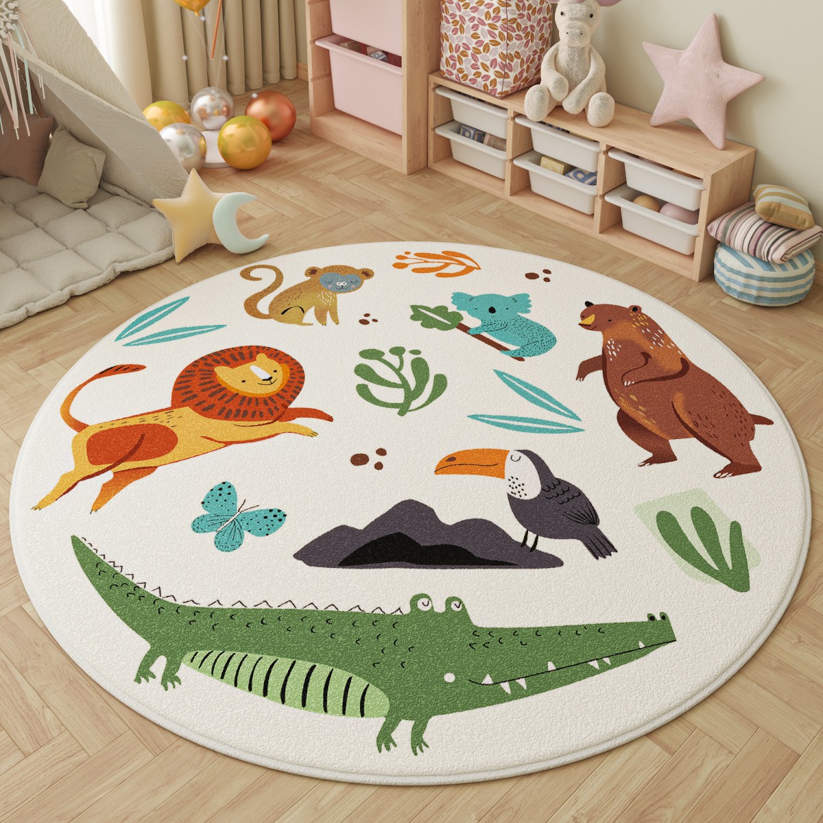 Fun in the Park Kids Round Rug - مراجعة Kids Outdoor Adventure Park وسعره