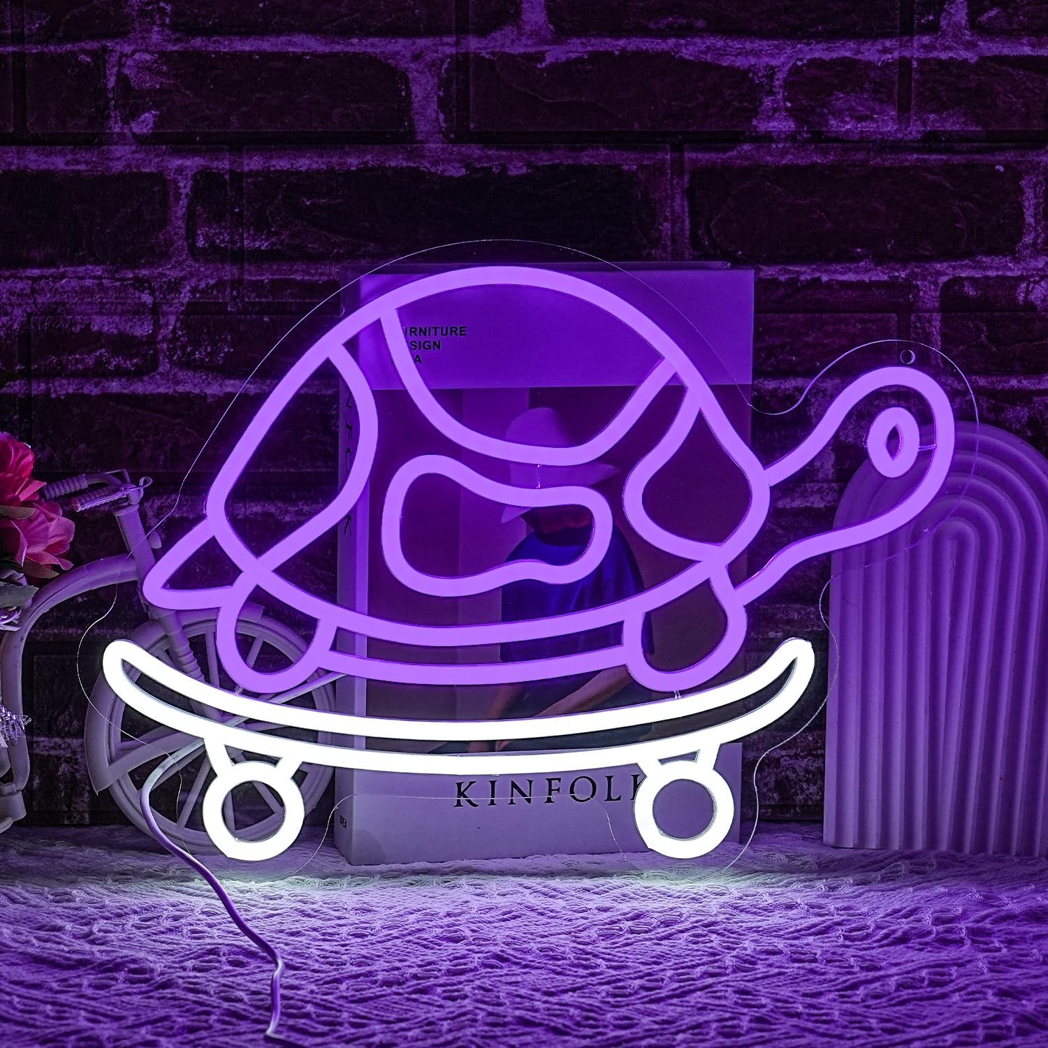 Turtle Neon Sign USB Powered L - مراجعة Kids Outdoor Zoo وسعره