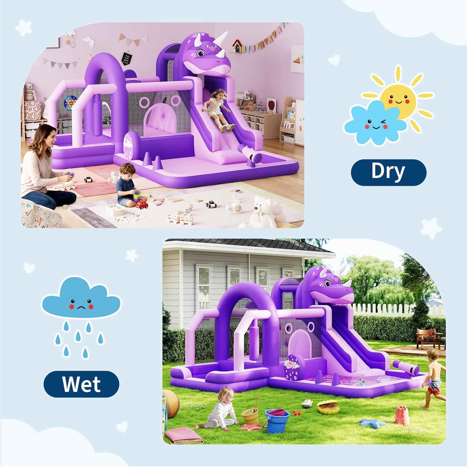 Inflatable Dinosaur Jumping Ca - مراجعة Kids Outdoor Play وسعره