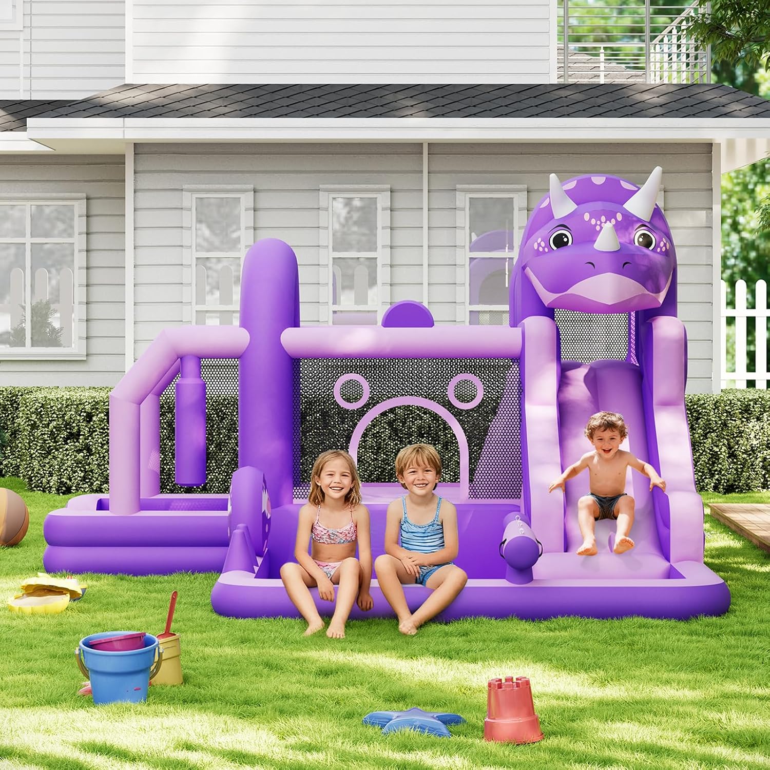 Inflatable Dinosaur Jumping Ca - مراجعة Kids Outdoor Play وسعره
