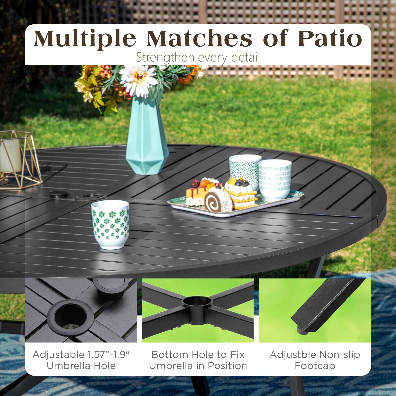 7Piece Patio Dining Set with U - مراجعة Kids Outdoor Dining Table وسعره