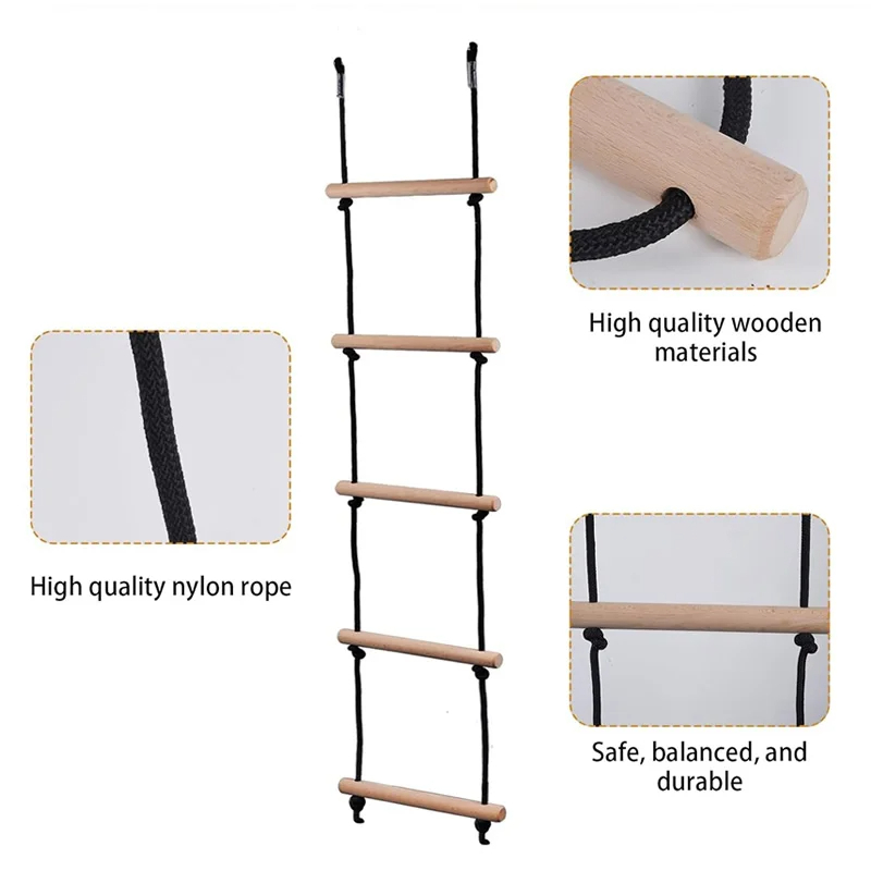 Children Climbing Rope Ladder  - مراجعة Kids Outdoor Swing And Slide وسعره
