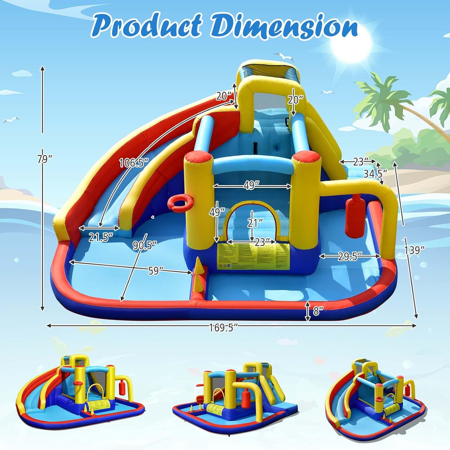 6-in-1 Inflatable Water Park B - مراجعة Kids Outdoor Gifts وسعره