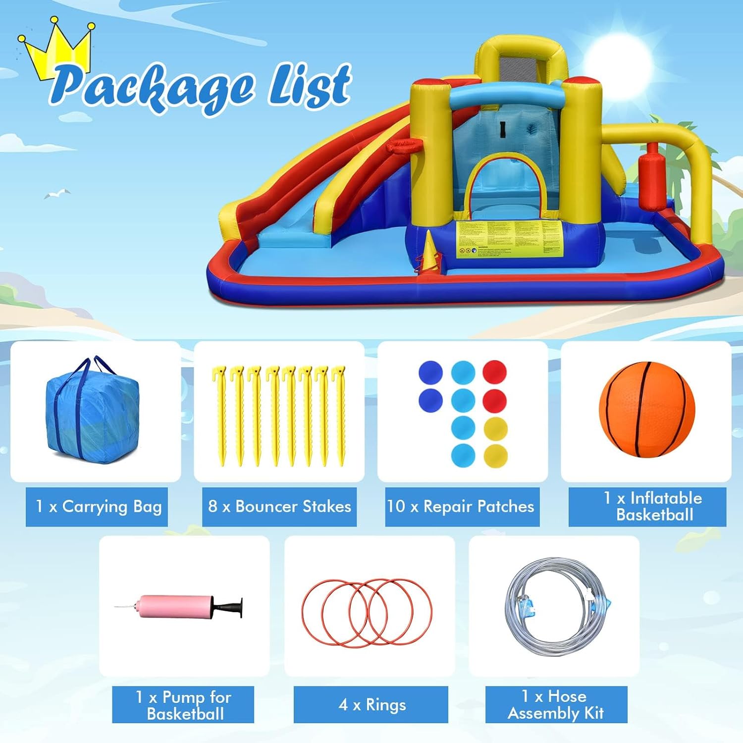 6-in-1 Inflatable Water Park B - مراجعة Kids Outdoor Gifts وسعره