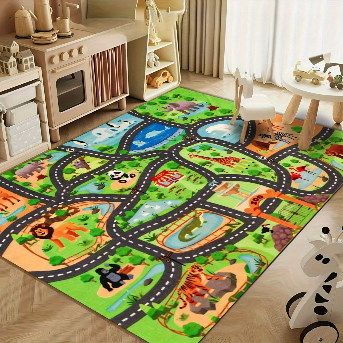 Zoo Animal Road Map Print Non- - مراجعة Kids Outdoor Zoo وسعره