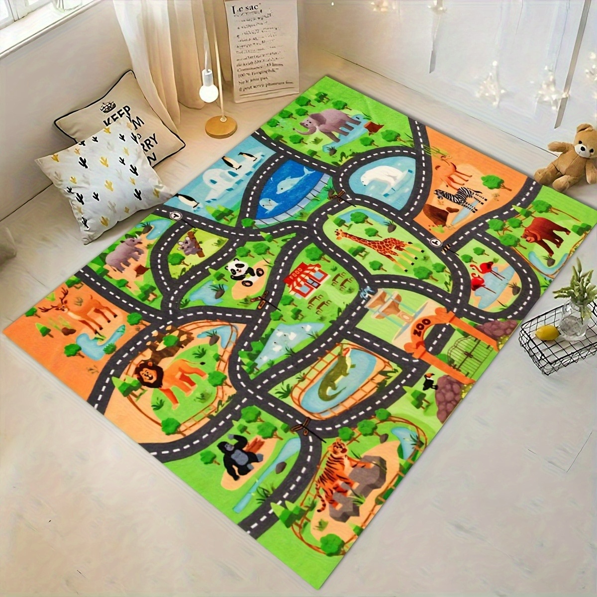 Zoo Animal Road Map Print Non- - مراجعة Kids Outdoor Zoo وسعره