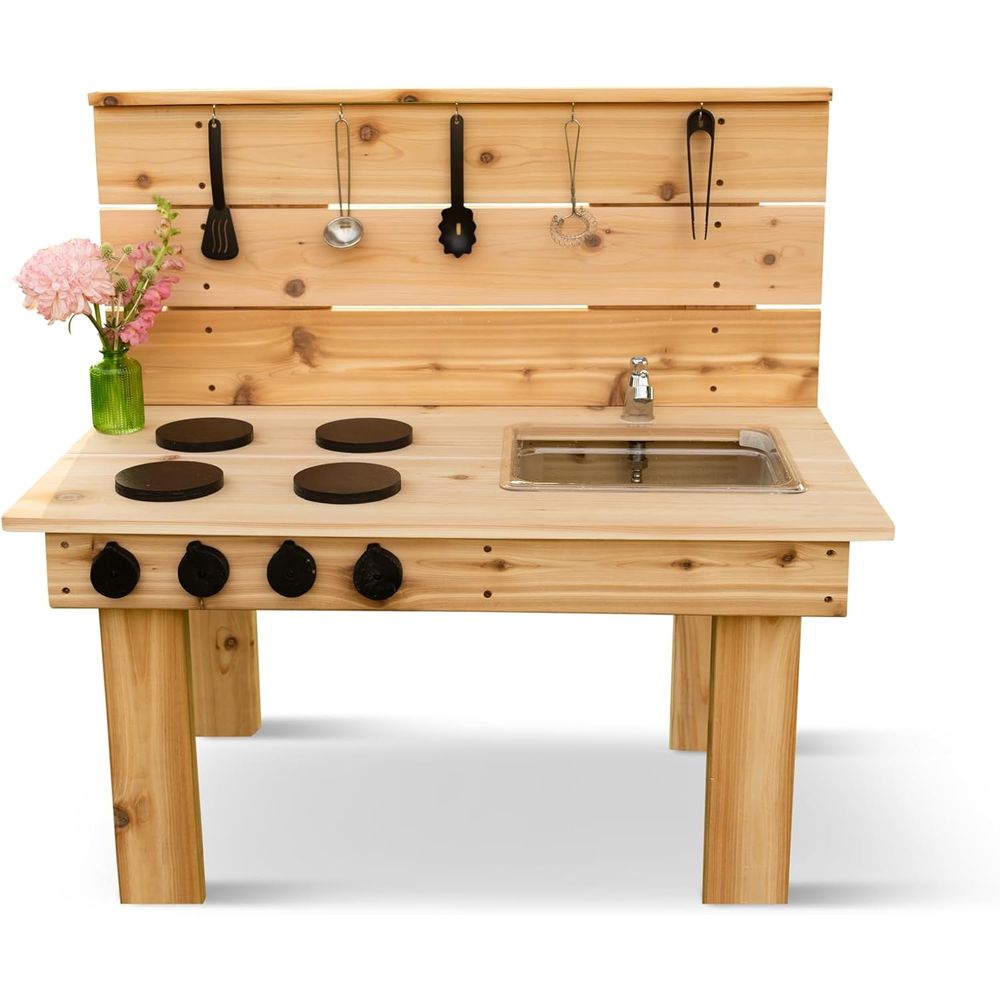 Noble Toys Mini Mud Kitchen wi - مراجعة Kids Outdoor Mud Table وسعره