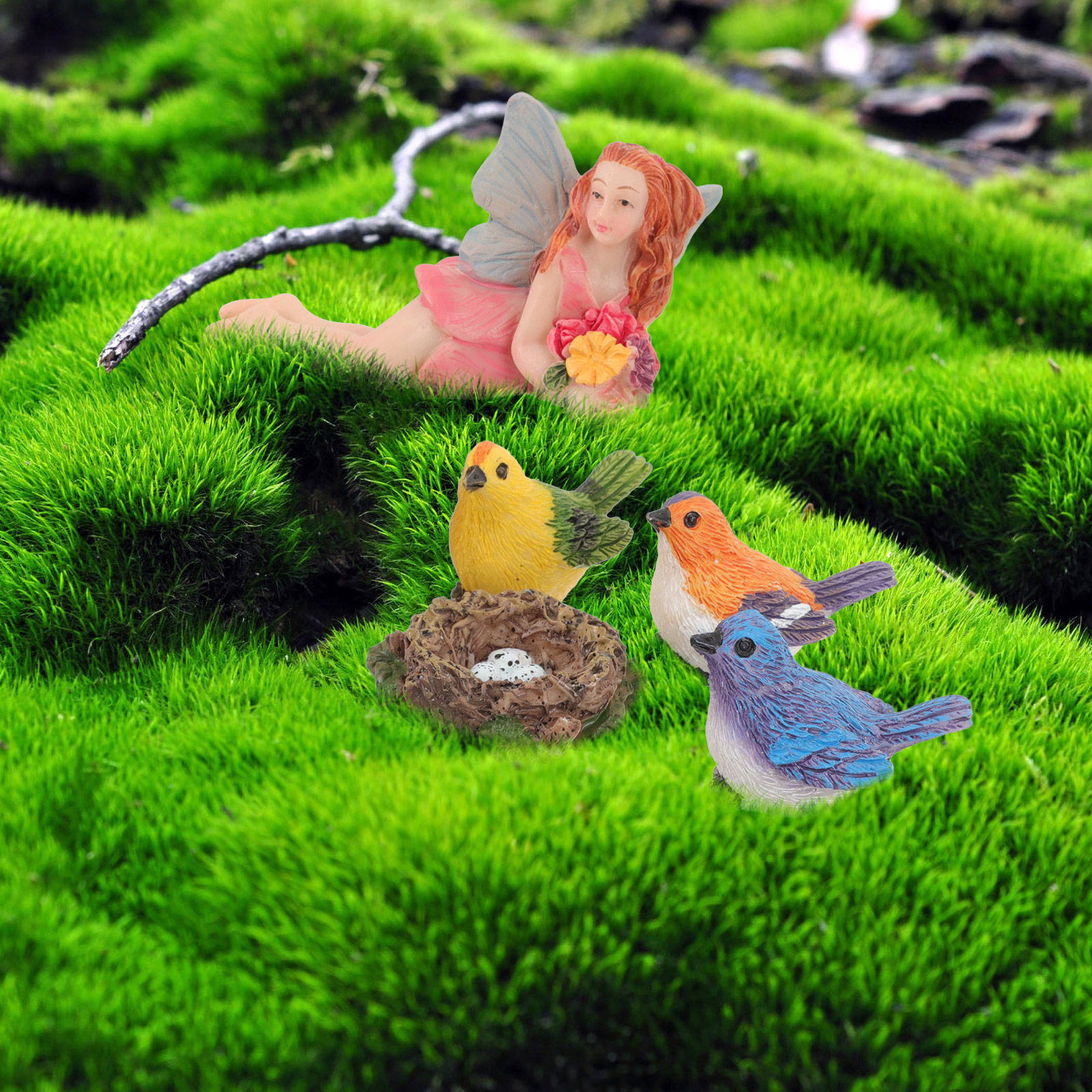 1Set Resin Flower Fairy and Si - مراجعة Kids Outdoor Fairy Garden وسعره