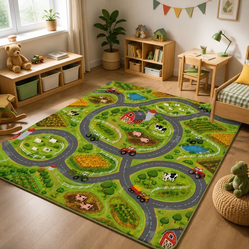 VIKAMA Kids Farm Zoo Play Rug  - مراجعة Kids Outdoor Zoo وسعره