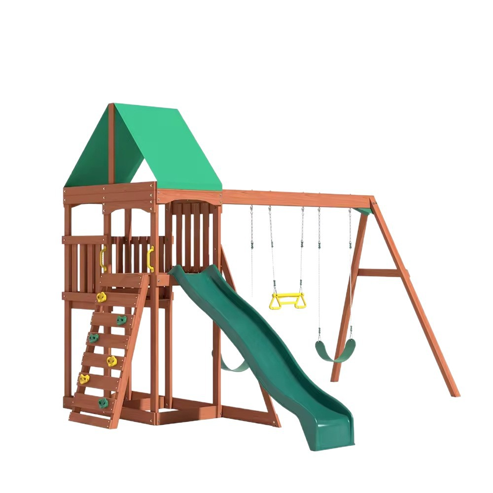 Children Swing Kids Wooden Gar - مراجعة Kids Outdoor Swing And Slide وسعره