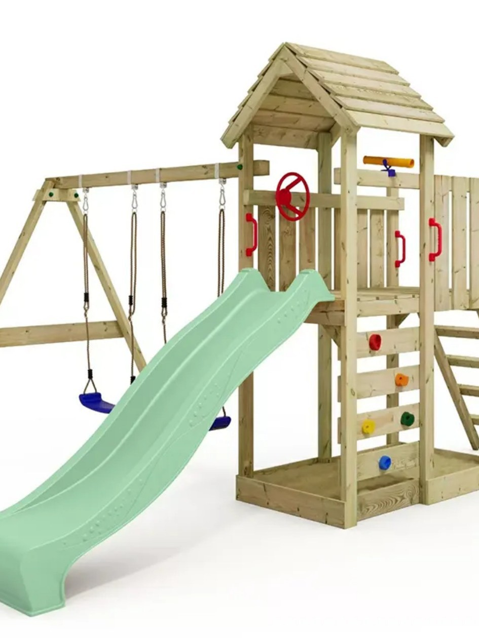 Children Swing Kids Wooden Gar - مراجعة Kids Outdoor Swing And Slide وسعره