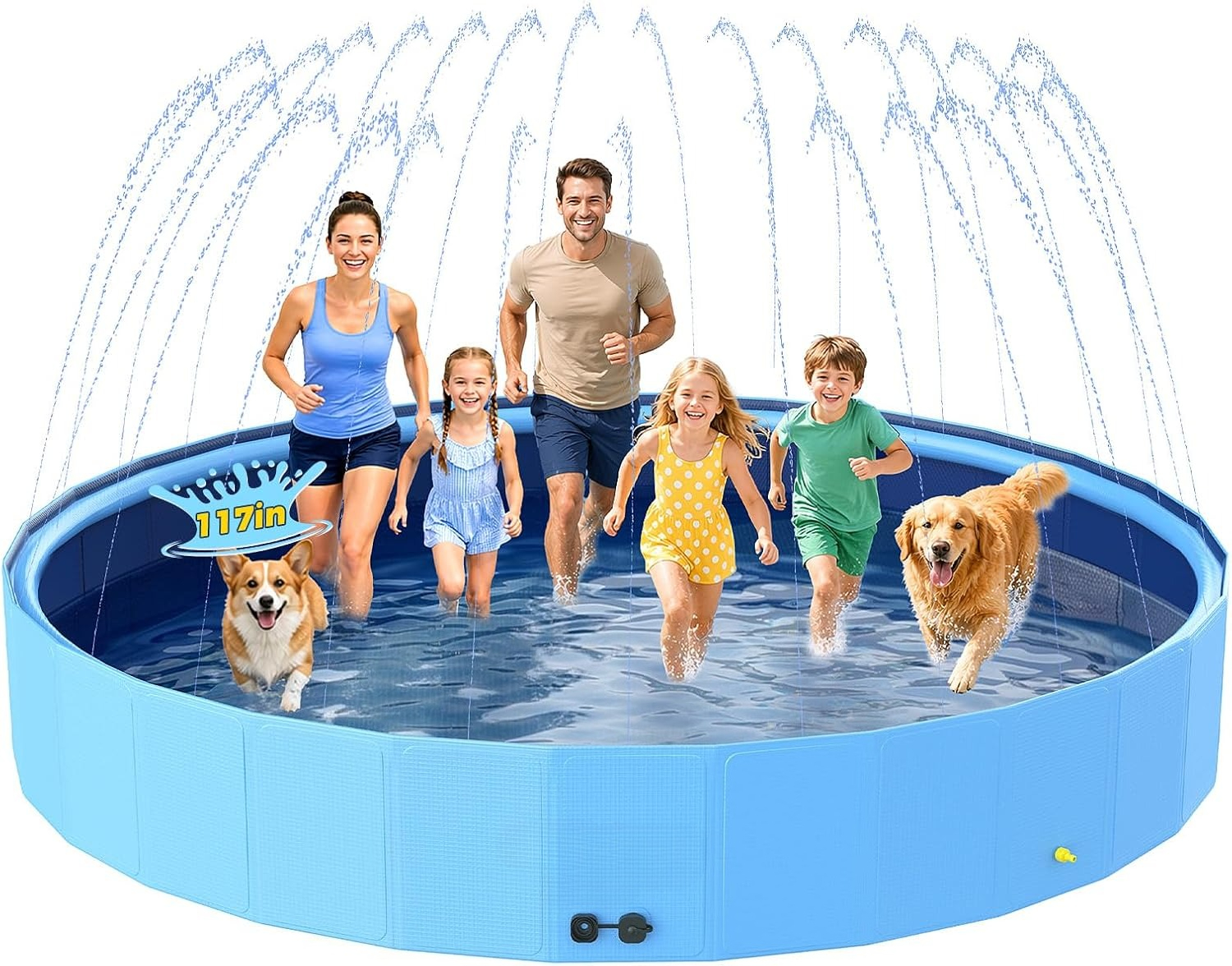 Extra Large Dog Pool with Spri - مراجعة Kids Outdoor Water Play وسعره