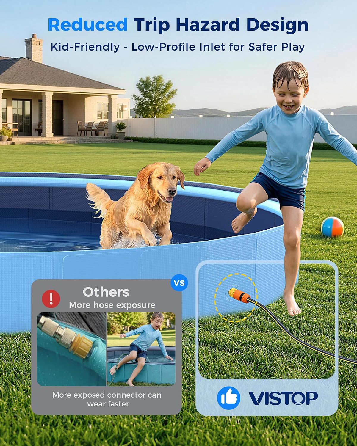 Extra Large Dog Pool with Spri - مراجعة Kids Outdoor Water Play وسعره