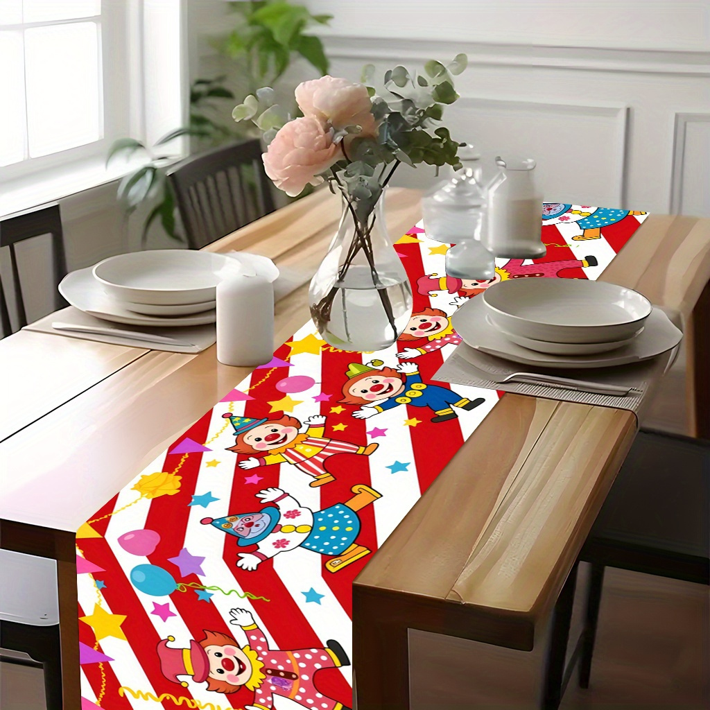Circus Clown Party Table Runne - مراجعة Kids Outdoor Dining Table وسعره