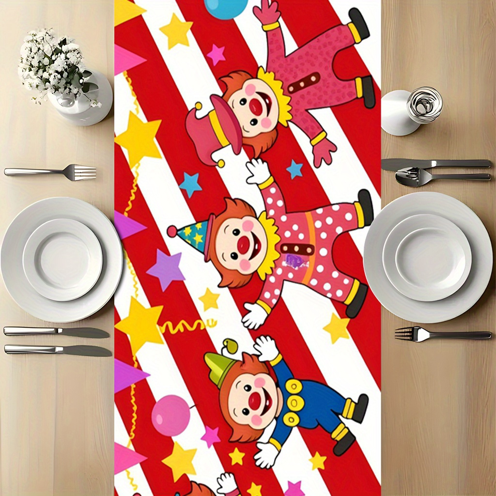 Circus Clown Party Table Runne - مراجعة Kids Outdoor Dining Table وسعره