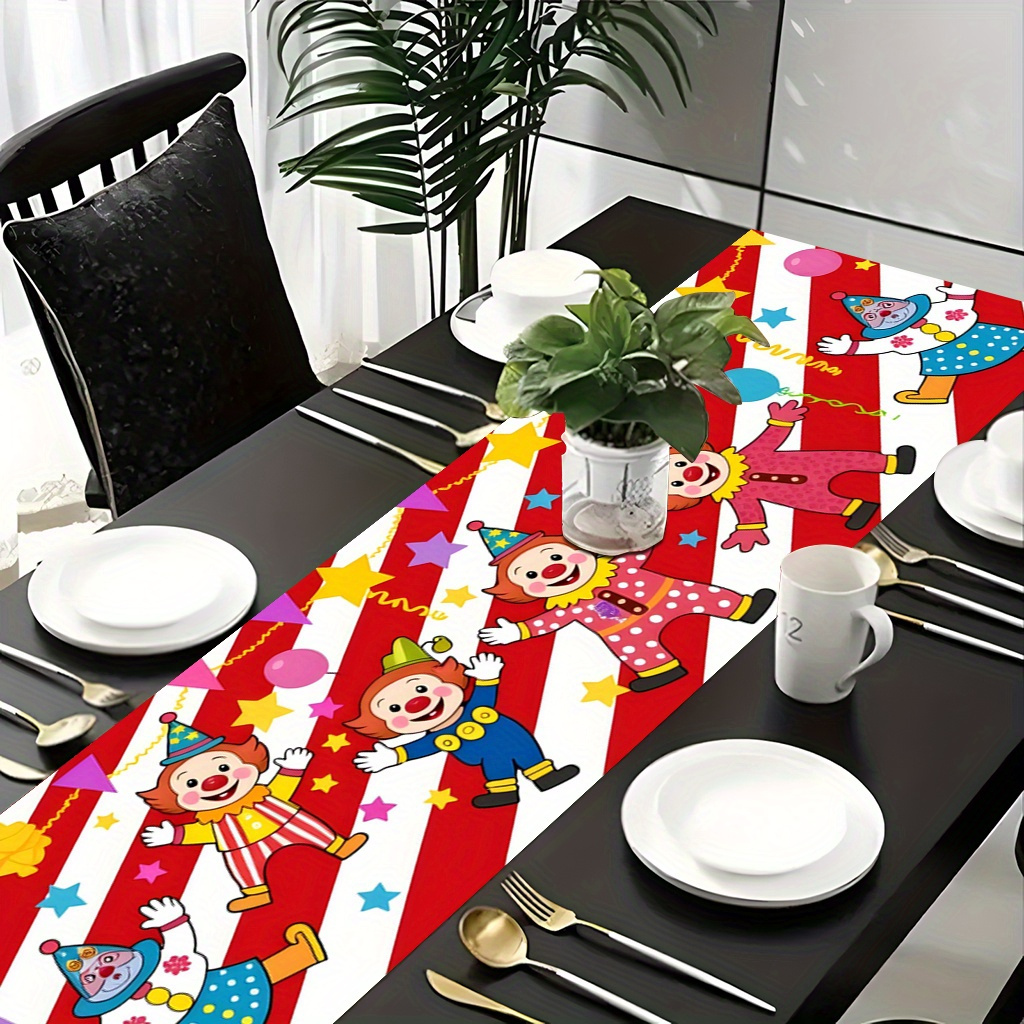 Circus Clown Party Table Runne - مراجعة Kids Outdoor Dining Table وسعره