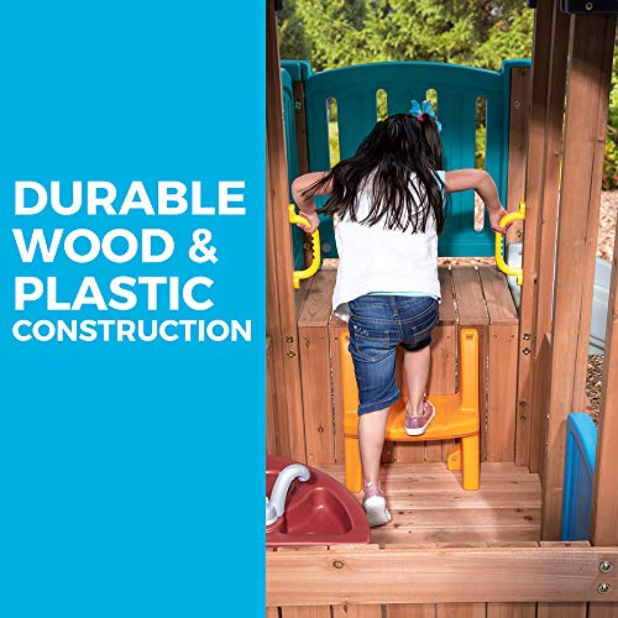 Woodland Adventure Playhouse & - مراجعة Kids Outdoor Swing And Slide وسعره