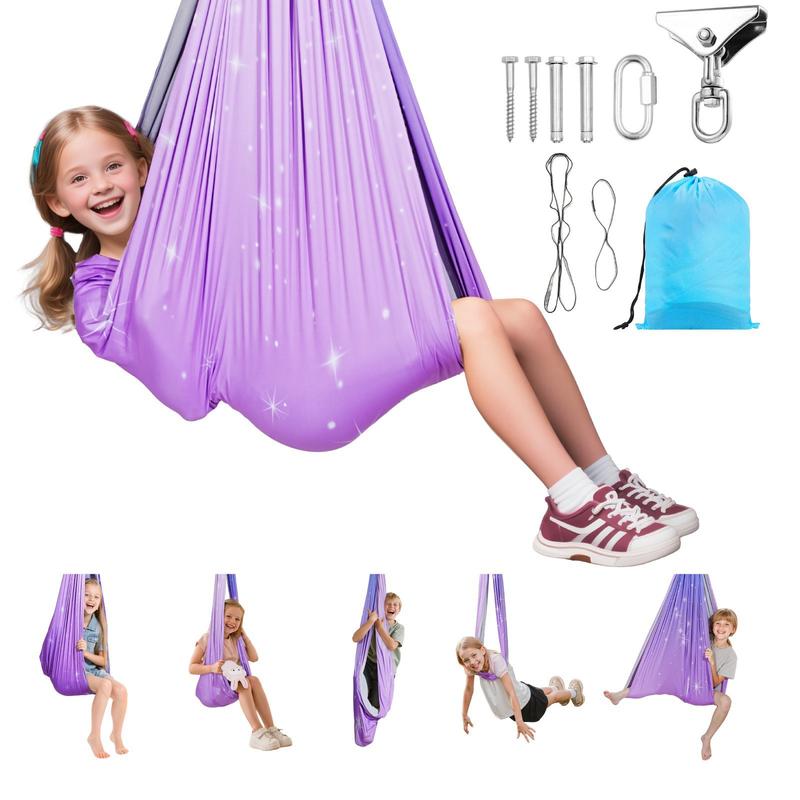 Sensory Swing, Double-Layer Fa - مراجعة Kids Outdoor Hammock Swing وسعره
