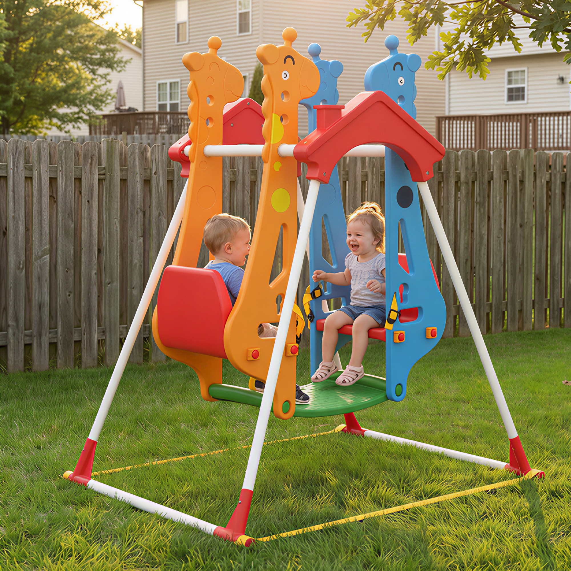 Face-to-Face Kids’ Swing, Stab - مراجعة Kids Outdoor Swing And Slide وسعره