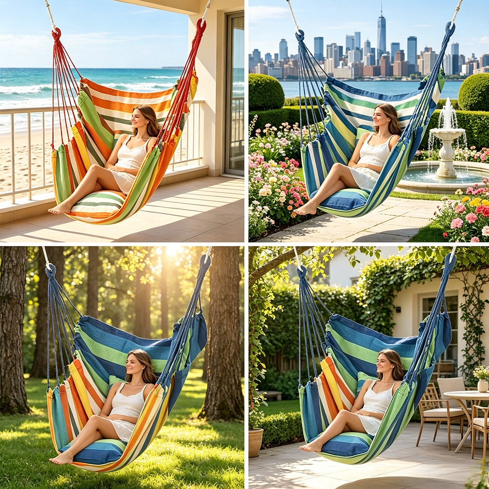 Hanging Chair Outdoor Hanging  - مراجعة Kids Outdoor Hammock Swing وسعره