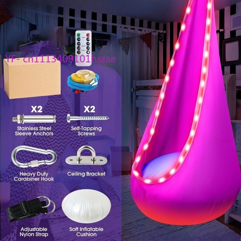 Glowing LED Inflatable Hammock - مراجعة Kids Outdoor Swing Chair وسعره