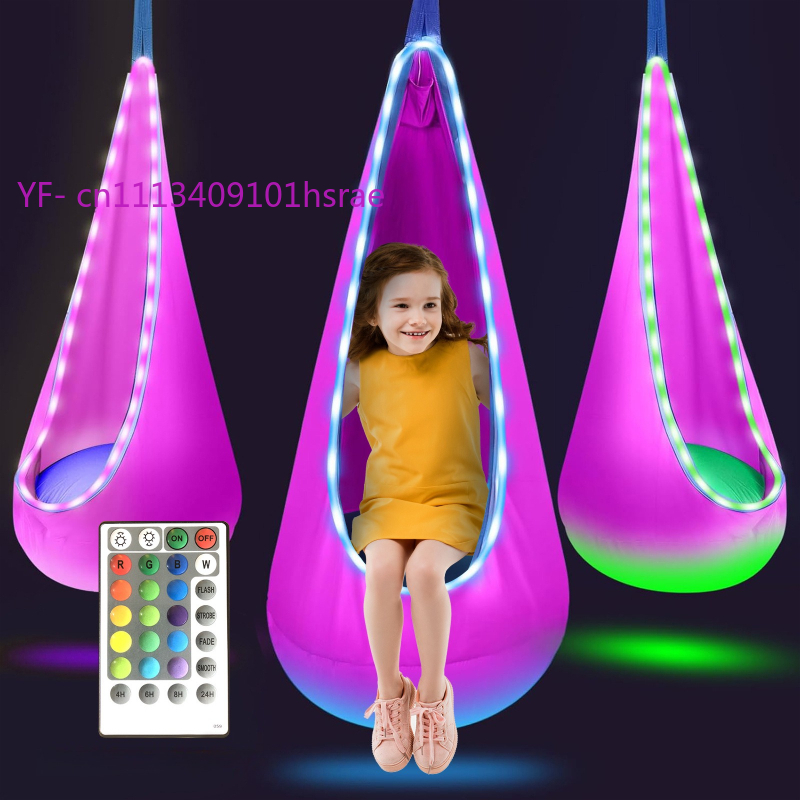 Glowing LED Inflatable Hammock - مراجعة Kids Outdoor Swing Chair وسعره