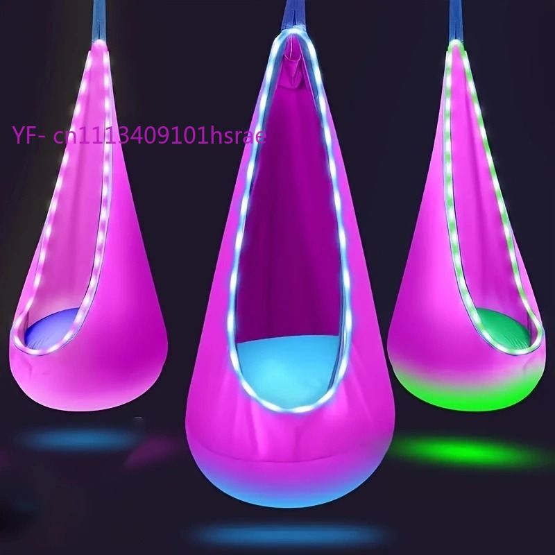 Glowing LED Inflatable Hammock - مراجعة Kids Outdoor Swing Chair وسعره