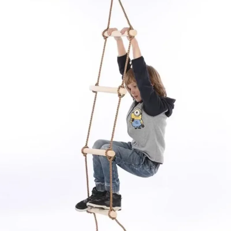 Children Climbing Rope Ladder  - مراجعة Kids Outdoor Swing And Slide وسعره
