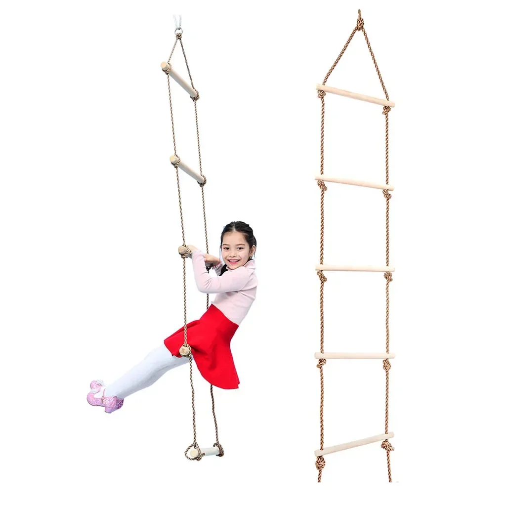 Children Climbing Rope Ladder  - مراجعة Kids Outdoor Swing And Slide وسعره