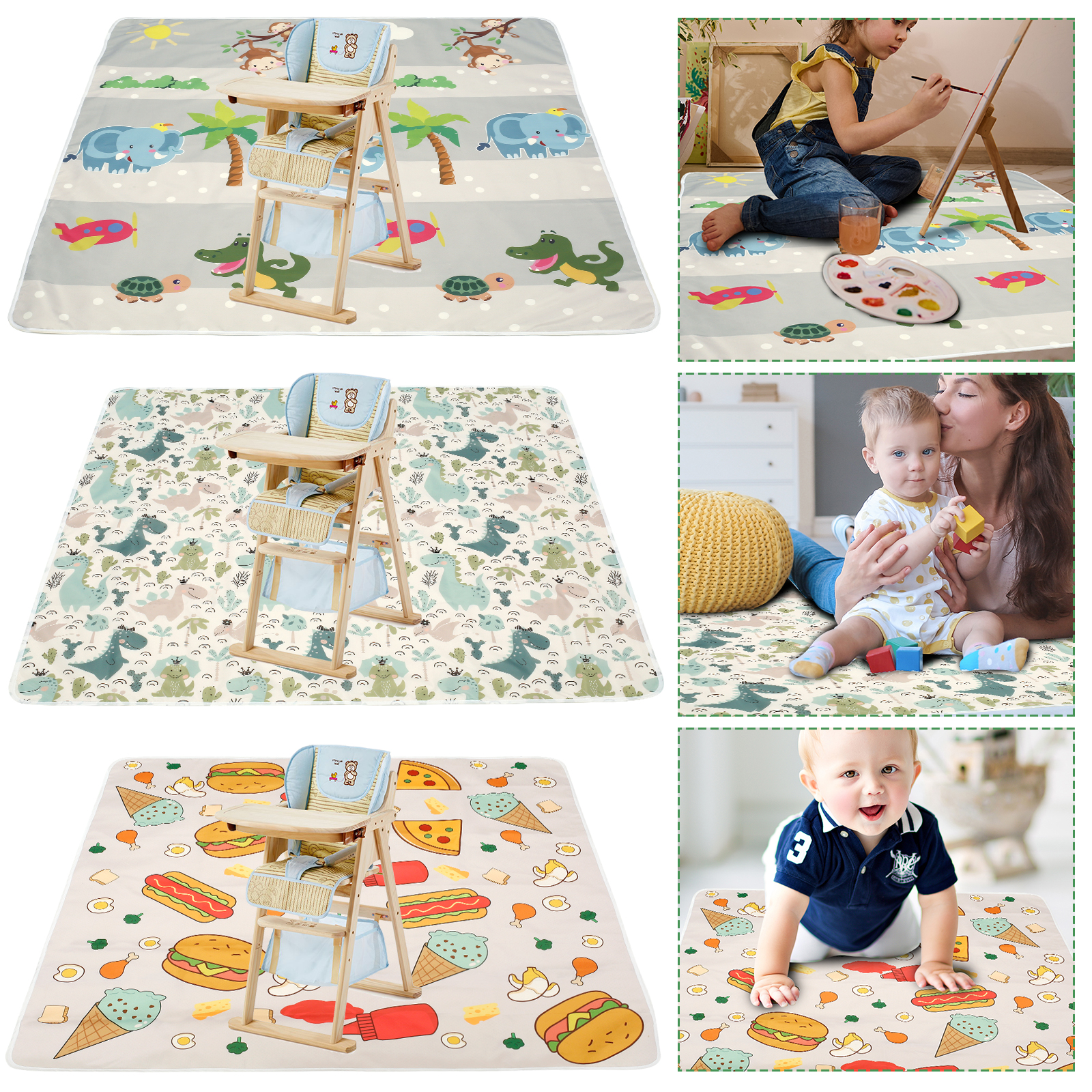 Baby Splat Mat for Under High  - مراجعة Kids Outdoor Bean Bag Chair وسعره