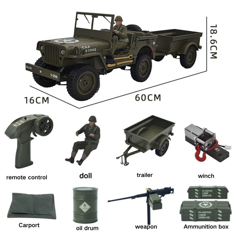 JJRC C8815 Rc car 1941 JEEP WI - مراجعة Kids Outdoor Vehicles وسعره