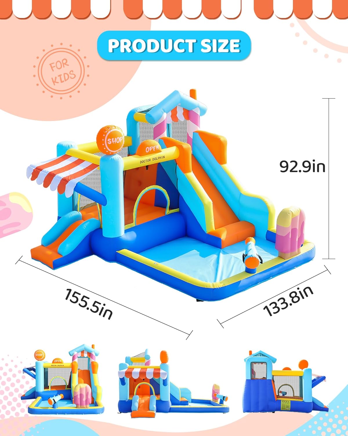 Kids Inflatable Bounce House w - مراجعة Kids Outdoor Play وسعره