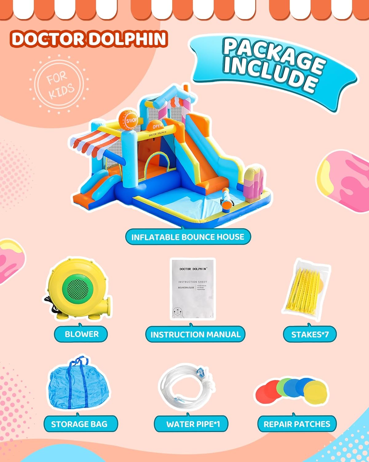 Kids Inflatable Bounce House w - مراجعة Kids Outdoor Play وسعره