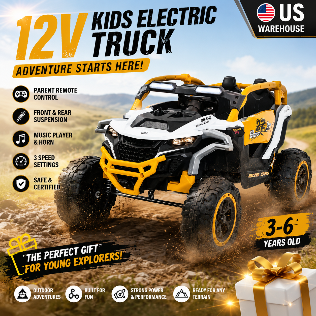 12V Kids Electric Truck Ride o - مراجعة Kids Outdoor Car وسعره