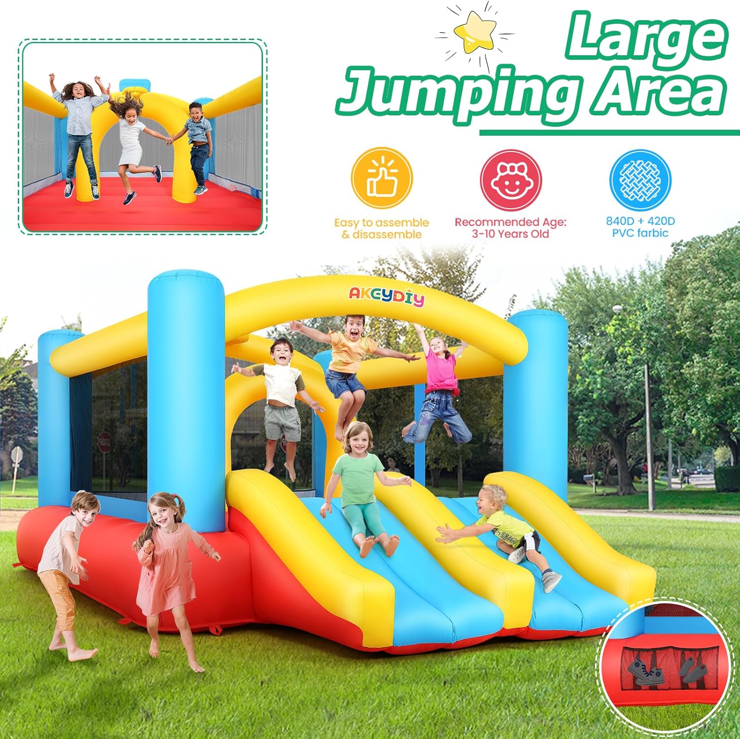 Kids Inflatable Bouncy Castle  - مراجعة Kids Outdoor Play وسعره