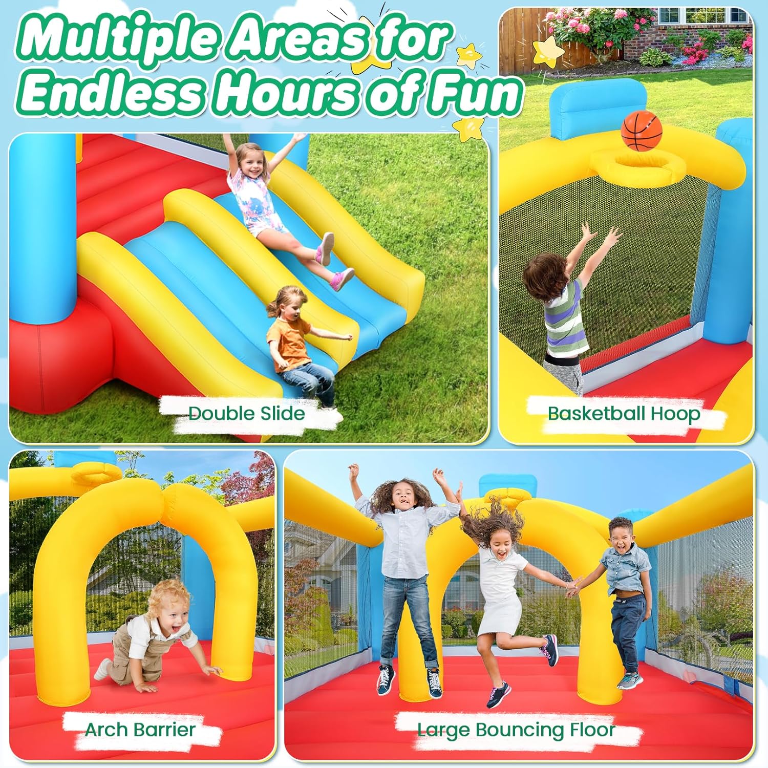 Kids Inflatable Bouncy Castle  - مراجعة Kids Outdoor Play وسعره